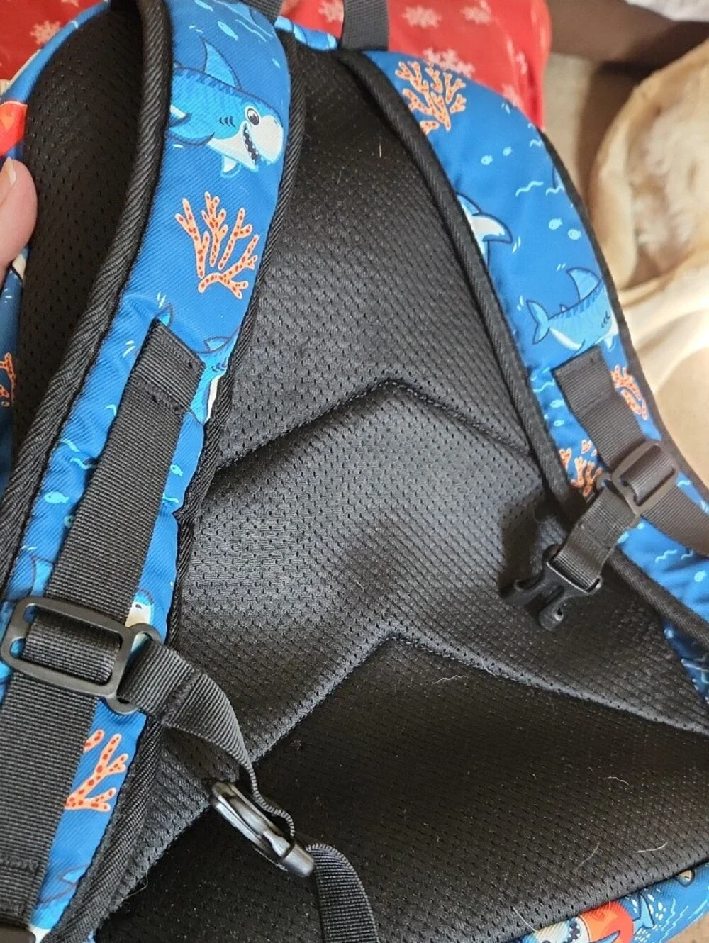 Kids Blue Shark Print Backpack - Unbranded